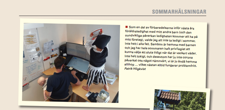 Skærmbillede fra en avis, der viser et postkort